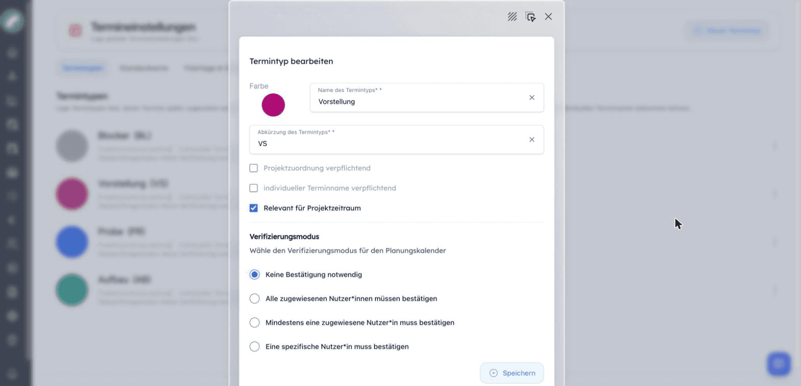 Einen Termintyp bearbeiten